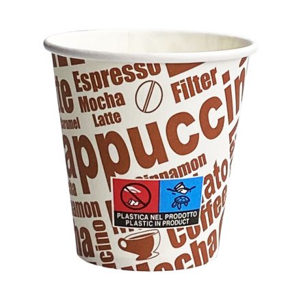 Papírpohár 150 ml Cappuccino Mintás