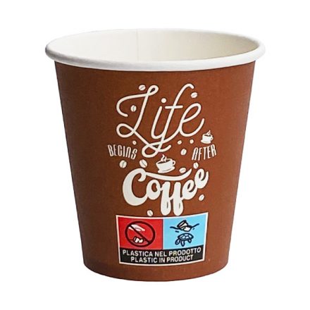 Papírpohár 150 ml Life Is Coffee Mintás